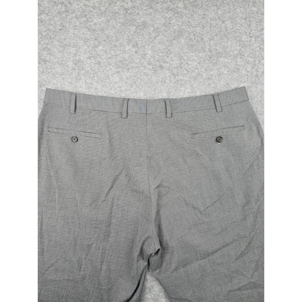 Ralph Ralph Lauren Men's Houndstooth Flat Front Dress Pants Gray Slacks Sz 40x30 - Picture 8 of 9